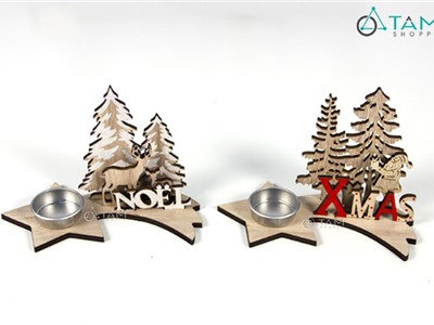 Chân nến giáng sinh tiểu cảnh ngôi sao bay X-CHNEN-01